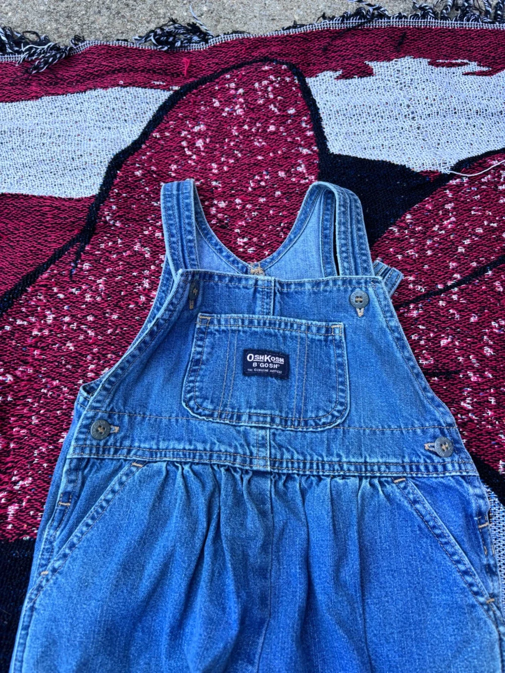 OSH KOSH 100% COTTON DENIM BLUE JEAN OVERALLS SIZE 3T